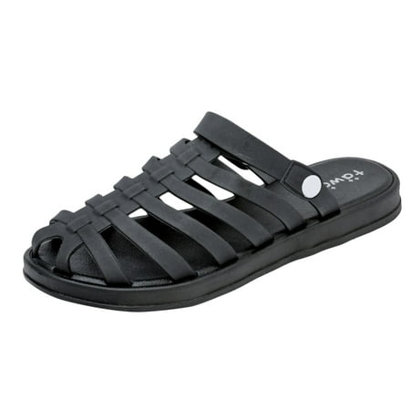 

Cathalem Shoes Stock Comfortable Sole Female Jelly Shoes Ladies Sandalias Mujer Summer Beach Women Flat Sandals Black 37