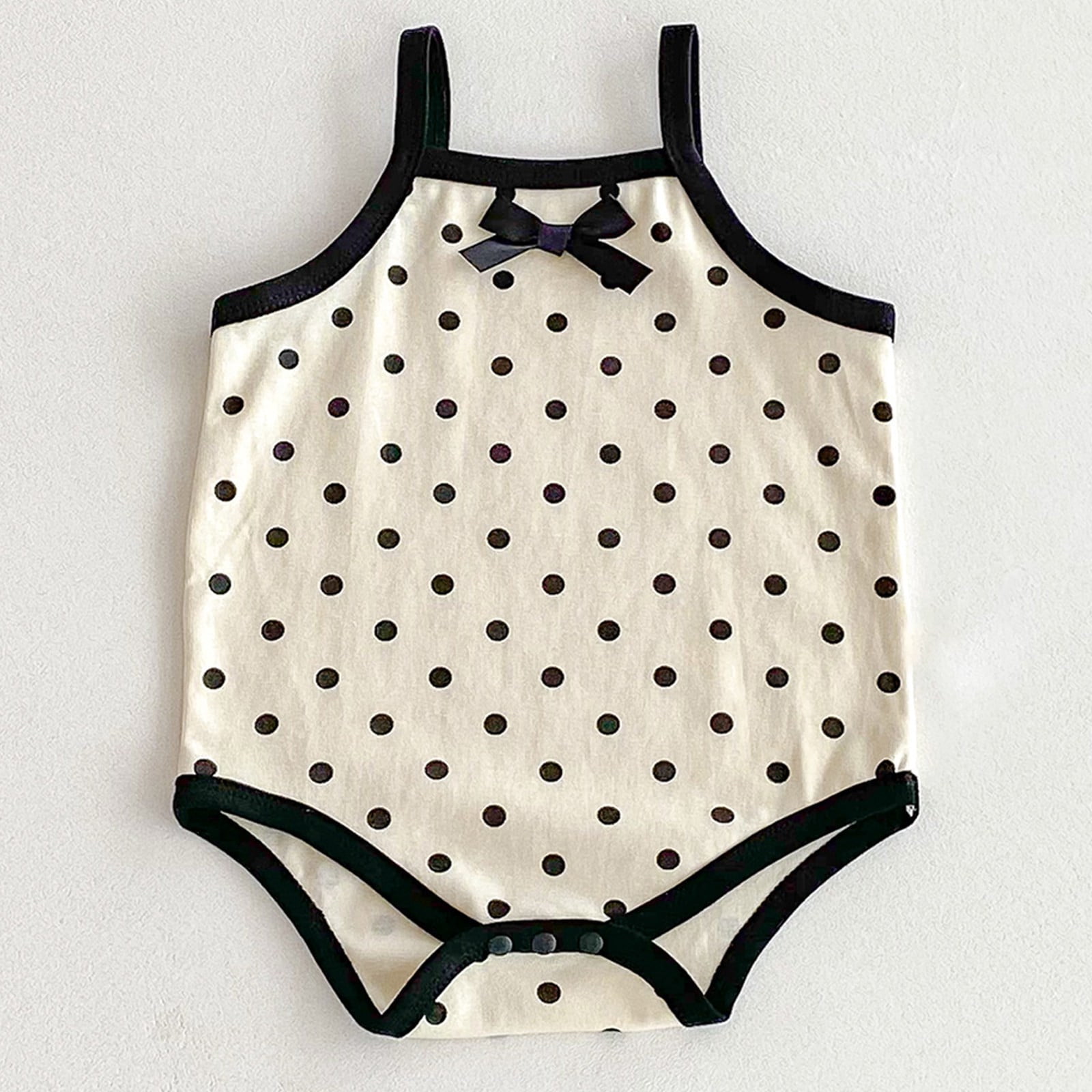 TrendOFT Summer Wear Baby Rompers Spaghetti Strap Sleeveless Thin Bow Tie Cute For Newborn Infant Baby Girls Wear Baby Onesies