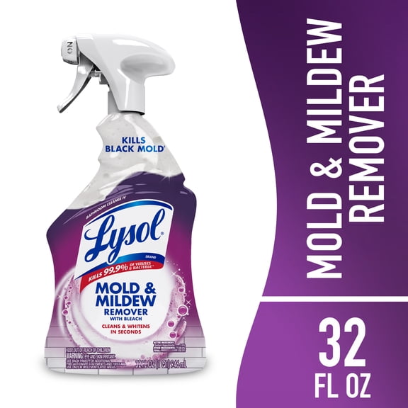 Lysol Mold and Mildew Foamer Cleaner with Bleach, Stain Remover, 32 fl oz