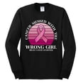 thumbnail image 2 of Wild Bobby Cancer Messed With the Wrong Girl Breast Cancer Awareness Men Long Sleeve Shirt, Black, Small, 2 of 6