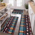thumbnail image 2 of Blue and Orange Geometric Boho Pattern Kitchen Rugs Sets Of 3,Kitchen Runner Rugs Non Skid Washable,Decorative Kitchen Floor Mats for Kitchen,Sink,Laundry,17"x30"+ 17"x47" + 17"x59", 2 of 6