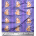 thumbnail image 1 of Soimoi Purple polyester Crepe Fabric Paw Print & Rabbit Kids Printed Fabric 1 Yard 42 Inch Wide, 1 of 3