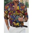 thumbnail image 1 of Camisa de hombre Camisa estampada Camisa floral con cuello vuelto Estampado 3D Ropa diaria Festividades Manga larga Botones Ropa Casual Transpirable, 1 of 6