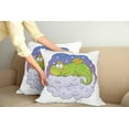 thumbnail image 2 of Ambesonne Dragon Throw Pillow Cover 2 Pack, Nighttime Sleep on a Cloud, 24", White Multicolor, 2 of 5