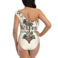 thumbnail image 5 of Easygdp Wine Women's One Shoulder Ruffle Monokini Bathing Suits with Removable Chest Pad, Quick Drying - XX-Large, 5 of 8