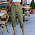 thumbnail image 2 of Womens Capri Pants High Waisted Stretch Straight Leg Pull on Business Work Gym Casual Trousers with Pockets, 2 of 9