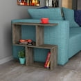 thumbnail image 2 of JV Home Homeania Collection Modern Side Table with Shelves for Storage and Decorative Surface Area, Dark Brown, 2 of 7