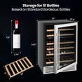 thumbnail image 4 of Costway 24 Inch Wine Cooler 51 Bottles Dual Zone Wine Refrigerator Built-In Freestanding, 4 of 10