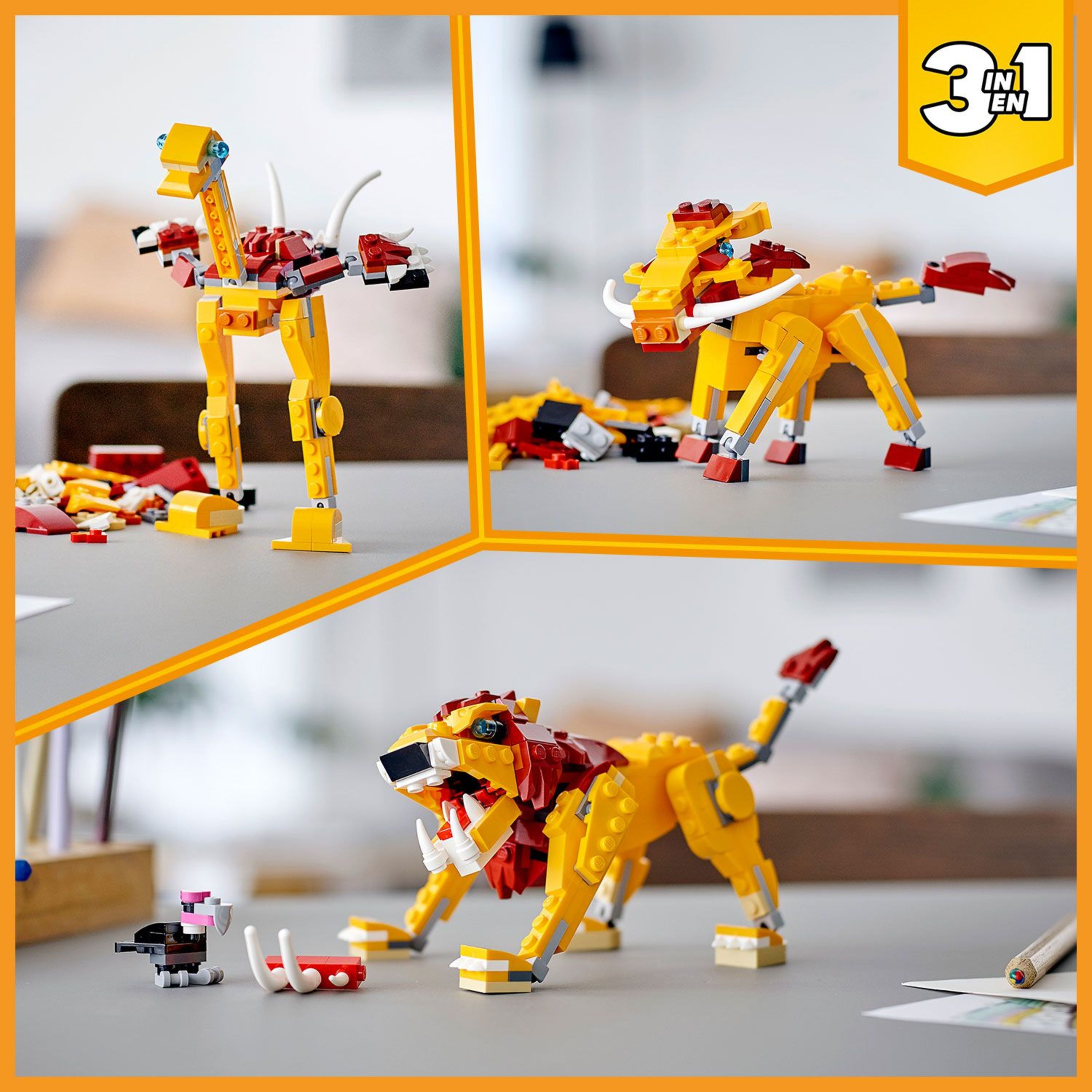 LEGO Creator 3in1 Wild Lion 31112 Building Toy Set (224 Pieces) - image 3 of 7