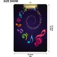 thumbnail image 3 of FMSHPON Colorful Music Notes Purple Clipboard Hardboard Wood Nursing Clip Board and Pull for Standard A4 Letter 13x9 inches, 3 of 8