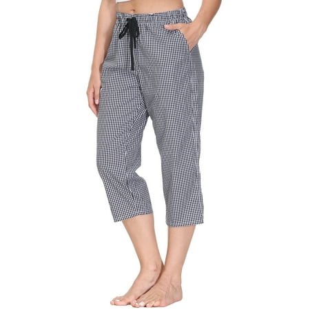 

MoFiz Women Capri Pajama Pant Sleepwear with Pocket #4 Size M