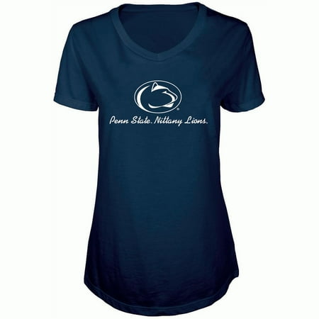 - Women's Russell Navy Penn State Nittany Lions State V-Neck T-Shirt