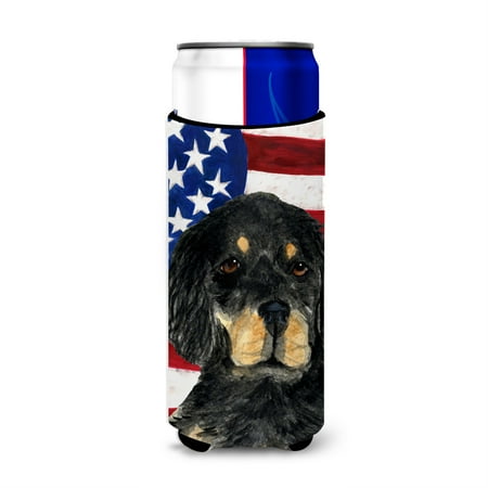 

USA American Flag with Gordon Setter Ultra Beverage Insulators for slim cans SS4042MUK