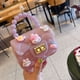 thumbnail image 3 of Bolso de gelatina de dibujos animados para niños, cadena de rombos de PVC, pequeño bolso cuadrado, mini bolso cruzado de mano con perlas para niña pequeña, 3 of 3