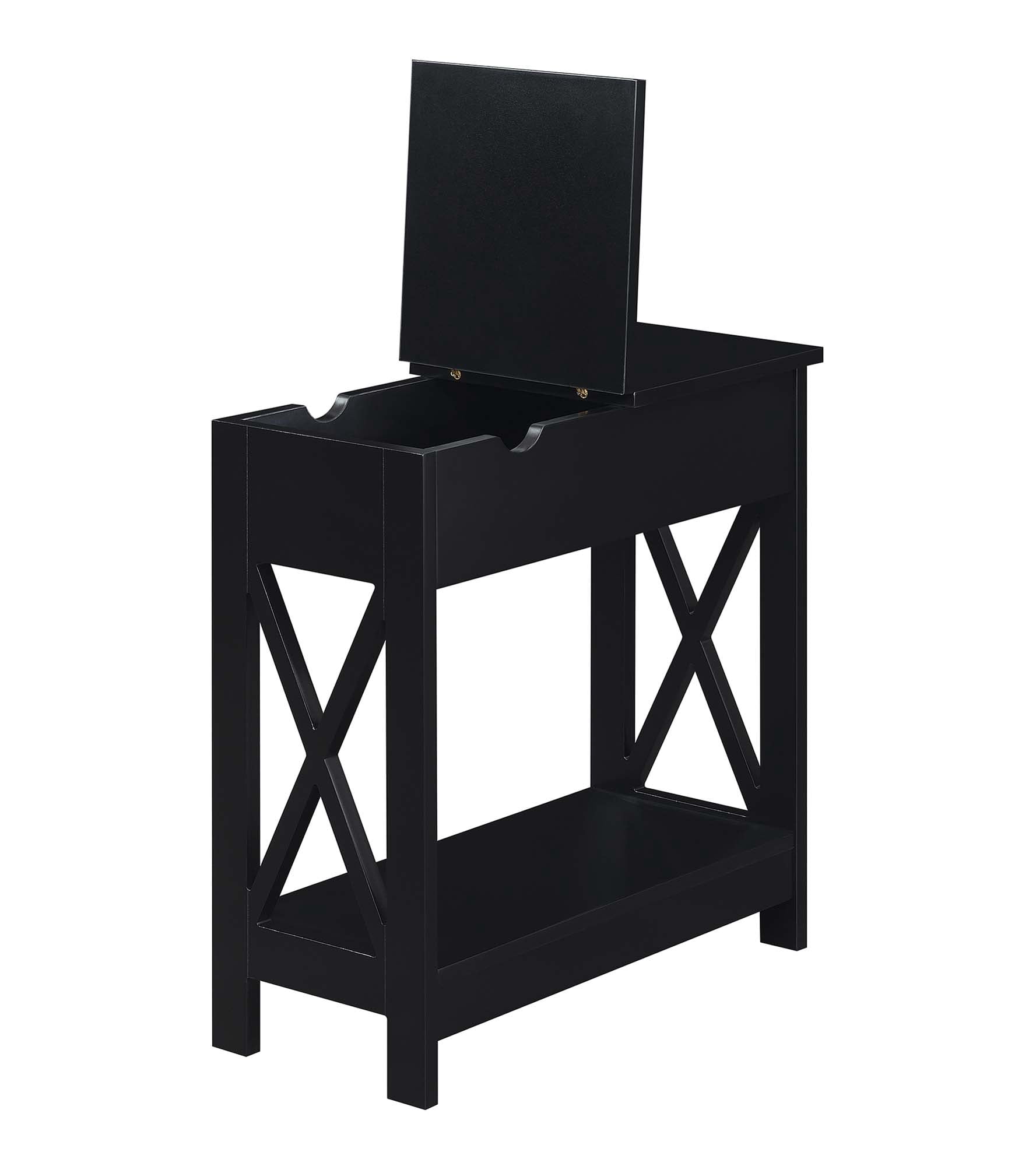 Convenience Concepts Oxford Flip Top End Table with Charging Station, Multiple Finishes