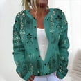 thumbnail image 2 of VEKDONE Ladies' Casual Floral Printed Knitted Cardigan With Button Up Jacket And Top A Multicolor XL, 2 of 5