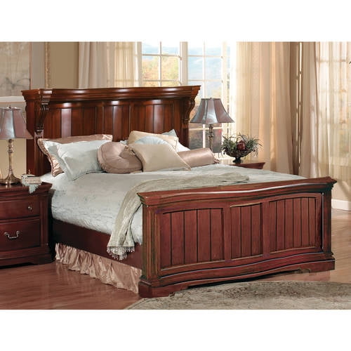 Greenbriar Serpentine King Bed With, Cherry Wood Headboard And Footboard Set
