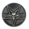 thumbnail image 1 of Moneda, pentagrama, calavera satánica de cabra, estrella de cinco puntas, níquel, 1 of 3