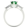 thumbnail image 4 of 2.5 ct Pear Cut Simulated Emerald 3 Stone 18K White Gold Womens Engagement Ring, 4 of 5