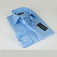 thumbnail image 2 of Men Mondego 100% Soft Cotton Dress Business Classic shirt B500 Blue Herringbone, 2 of 7