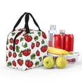 thumbnail image 4 of KLL Hand Drawn Strawberry Print Insulated Lunch Bag Women, Reusable Cute Tote Lunch Box for Adult & Men, Leakproof Cooler Lunch Bags for Work Office Travel Picnic, 4 of 5
