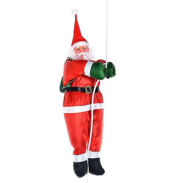 Decoraciones navideñas YONGSHENG Colgante navideño de Papá Noel con escalera de cuerda