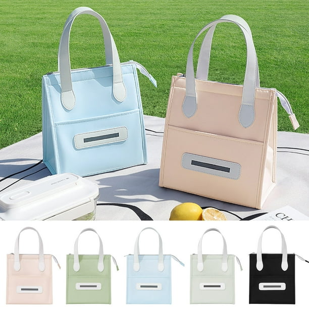 Bolsa de almuerzo grande aislante - Fiambrera impermeable e impermeable con correa extendida • Capacidad de 25L • Conservación del frío y el calor • Beige/Azul/Negro