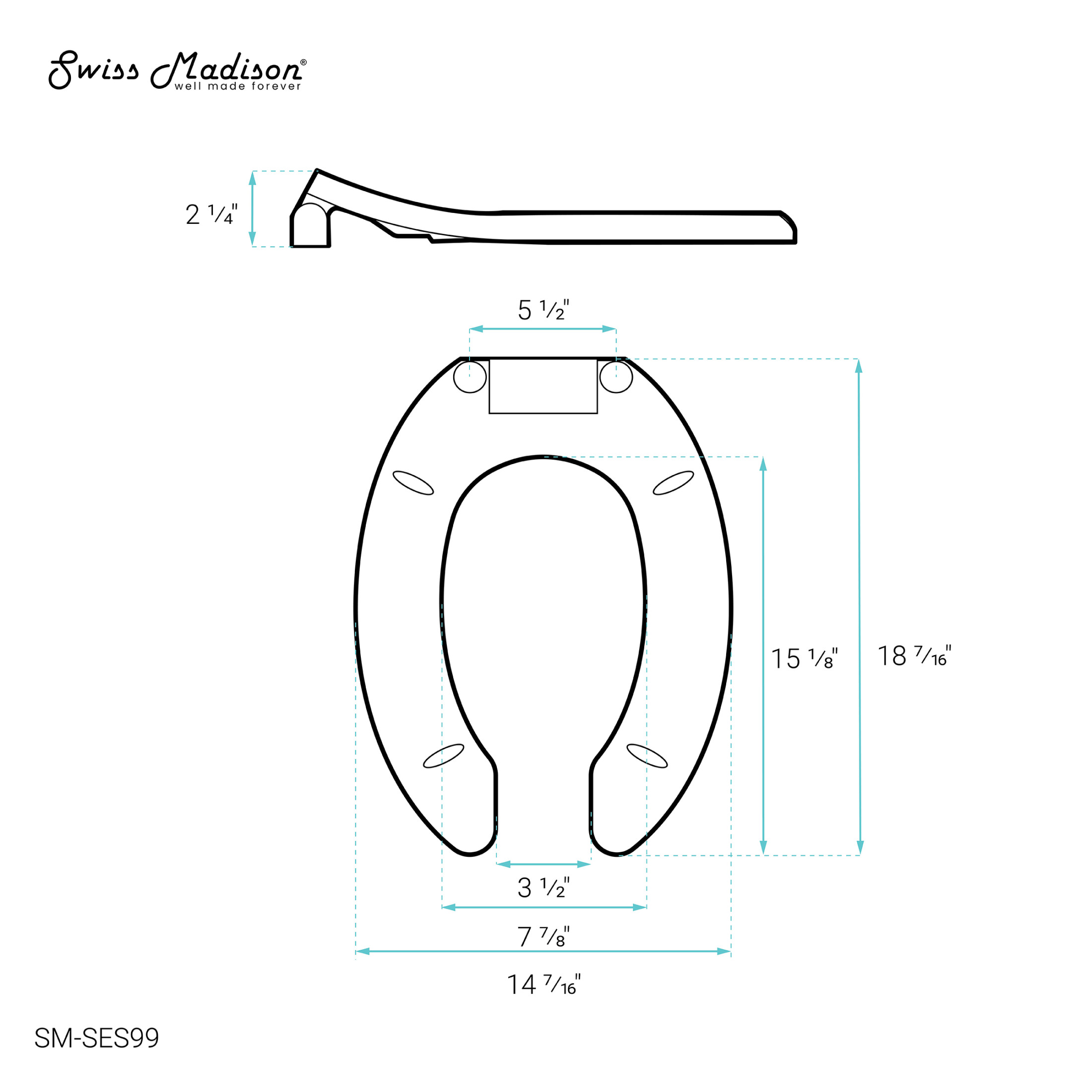 Commercial Standard Elongated Seat, Glossy White