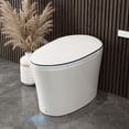 thumbnail image 3 of 1.28 GPF Elongated Smart Toilet Bidet in White with Auto Close/Open/Flush, Heated Seat, Foot Sensor, UV Sterilization, 3 of 17