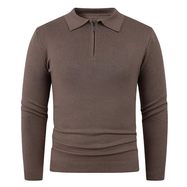 pstuiky manga larga para hombre, Suéter de punto de manga larga con media cremallera y cuello informal de color liso para hombre camisetas de hombre xxl