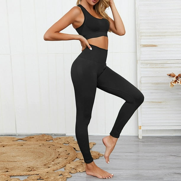 Women Yoga Suit Crop- Bra Leggings Gym Wear Workout Sportswear Fitness High  Waist Long Pant Sport Suit