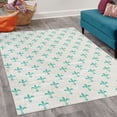 thumbnail image 2 of Fleur De Lis Decorative Rug, Repeated Abstract Floral Old Antique Royal Forms in Checkered Effect, Quality Carpet for Bedroom Dorm and Living Room, 6 Sizes, Seafoam Coconut, by Ambesonne, 2 of 4