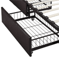 thumbnail image 6 of Renwick Diamond Button-Tufted Upholstered Platform Bed with Storage, Brown, Full, 6 of 13