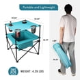 thumbnail image 3 of VILLEY Mesa de picnic portátil para acampar, mesa de playa plegable liviana con 4 portavasos y bolsa de transporte para campamento, viajes, pesca y actividades al aire libre, 3 of 5