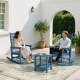 thumbnail image 4 of SERWALL Oversized Outdoor Rocking Chair Set of 2 with Footrest for Adults, HDPE All Weather Patio Rocker for Porch, Garden, Lawn, Blue, 4 of 12