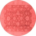 thumbnail image 1 of Ahgly Company Indoor Round Oriental Red Traditional Area Rugs, 5' Round, 1 of 4