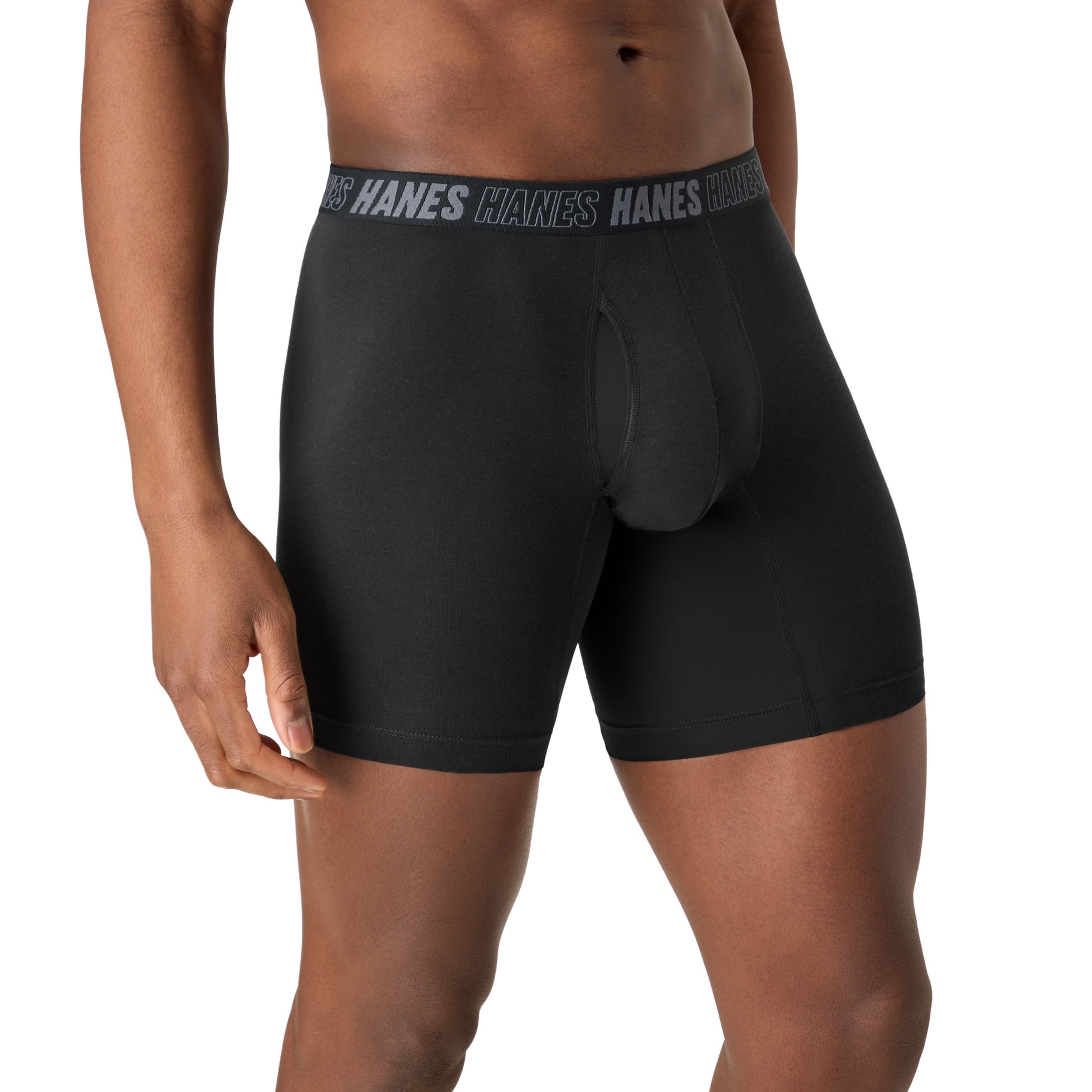 Hanes Mens Underwear Boxer Briefs, 3-Pack, Moves Anti-Chafe Boxer Briefs
