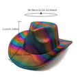 thumbnail image 3 of OJSFQUFP Western Hat Glitter Cowboy Hat for Women Men Party Hat Carnival Fancy Dress Retro Glitter Hat Soft Fabric Lightweight Foldable Elegant Cowboy Hat Costume Accessory, 3 of 4