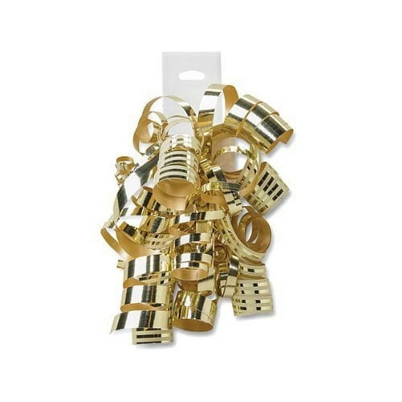 12 Bows Curly Gold Metallic Cream Stripe Gift Bows Self Adhesive Easy Glamour Christmas Wedding Holiday Graduation