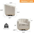 thumbnail image 2 of Modern Swivel Accent Chair,Boucle Swivel Barrel Chair with Wide Curved Backrest,Upholstered Club Armchair for Living Room,Bed Room,Office,Ivory, 2 of 7