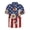 American Flag with Daisy Floral Print, variant on US Patriotic Bald Eagle Men's Short Sleeve Button Shirt, Men's Short Sleeve Shirt Moisture Wicking Men's Casual Short Sleeve Shirt for Travel Leisure Time