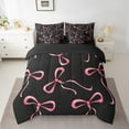 thumbnail image 2 of jejeloiu Cartoon Bow Tie 7-Piece Twin Bedding Sets,Kawaii Bowknot Print Bedding Comforter Set,Pink Bowtie Ribbon Sheet Sets For Girls Kids,Microfiber Bedroom Decor Reversible, 2 of 8