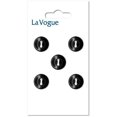thumbnail image 1 of LA VOGUE 2-Hole Button 12 mm (0.47 in) Black, 1 of 2