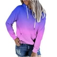 thumbnail image 2 of Dasayo Lightweight Women Hoodies Pink Long Sleeve Gradient Color Drawstring Pocket Hoodies Tees for Women XL, 2 of 4