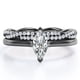 thumbnail image 1 of JeenMata Anillo de Compromiso Solitario de Talla Marquesa de 1,75 Quilates con Banda Nupcial Infinita Engastada en Oro Negro de 18 K sobre Plata (Personaliza Tu Banda Nupcial), 1 of 6