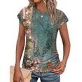 thumbnail image 1 of Camiseta SAMPEEL para mujer, holgada, manga corta, verde, 2XL, 1 of 5