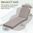 thumbnail image 3 of Chaise Lounge Cushions for Outdoor Furniture, Waterproof 72 x 21Inch Patio Lounge Cushion with Ties, 3 inch Thicks Patio Lounge Chair Cushion Replacement（Khaki,2pcs), 3 of 6