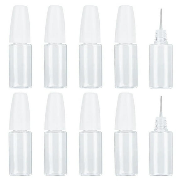 20Pcs Precision Tip Applicator Bottles, 10ml/0.34oz Dispensing Needle Bottle PET Empty Glue Bottle with S