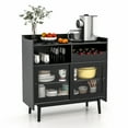 thumbnail image 1 of Costway Kitchen Buffet Sideboard Organizer Liquor Bar Cabinet withWine Rack & Sliding Door, 1 of 10