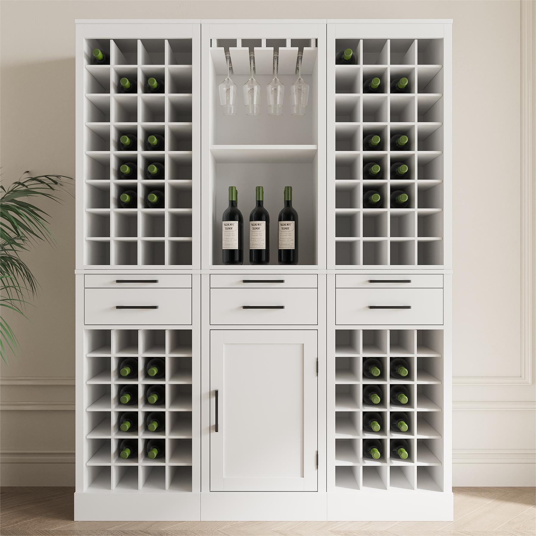 Wine Bar Cabinet,Farmhouse Wine Bar Cabinet Buffet Cabinet & Sideboard Cupboard for Living,Dining Room,White